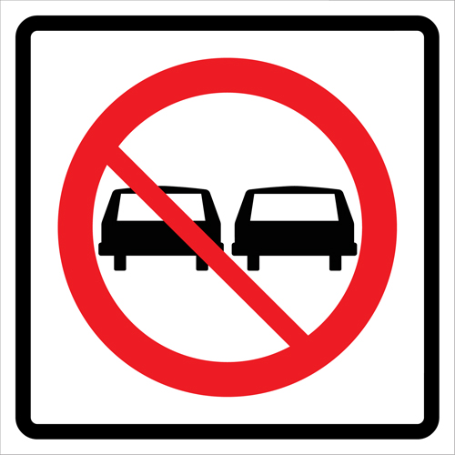No Passing Roll-Up Traffic Sign, 29-1/2" x 29-1/2", Vinyl, Pictogram Equipex