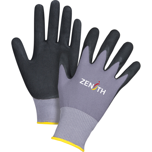 Gants ZX-1 de premi&egrave;re qualit&eacute; compatibles avec les &eacute;crans tactiles, 9/Grand, R&ecirc;vetement Nitrile/Mousse de nitrile, Calibre 15, Enveloppe en Nylon Equipex