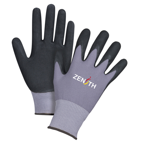Gants ZX-1 de premi&egrave;re qualit&eacute; compatibles avec les &eacute;crans tactiles, 10/T-Grand, R&ecirc;vetement Nitrile/Mousse de nitrile, Calibre 15, Enveloppe en Nylon Equipex