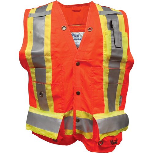 Veste de s&eacute;curit&eacute; ignifug&eacute; pour arpenteur, Orange haute visibilit&eacute;, Petit, Polyester Equipex