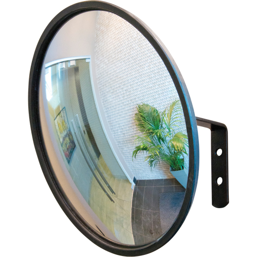 Convex Mirror with Bracket, Indoor/Outdoor, 12" Diameter Equipex