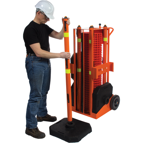 Zone de s&eacute;curit&eacute; portative , 100' lo, Acier, Orange Equipex