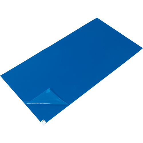 Tapis pelables de rechange pour salle blanche, &eacute;paisseur 1,57 mils, 1-1/2' la, 3' lo x Bleu Equipex