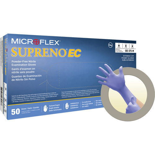 Gants Supreno EC, 3T-Grand, Nitrile, 5,5-mil, Sans poudre, Mauve, Classe 2 Equipex