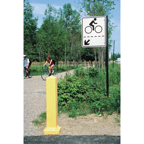 Bollards, Plastic, 33" H x 6" W, Yellow Equipex