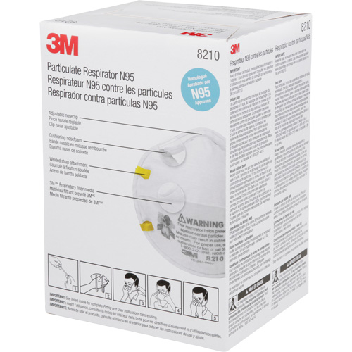 Respirateurs contre les particules 8210, N95, Certifi&eacute; NIOSH Equipex