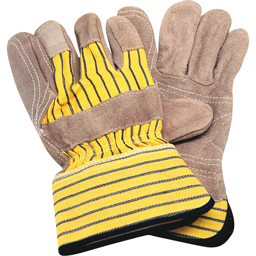Gants d'ajusteur avec paume double, Grand, Paume en Cuir de vache refendu, Doublure en Coton Equipex