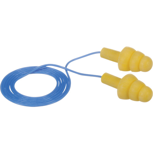 E-A-R Ultrafit Premolded Earplugs, Corded, Bulk - Polybag, 25 dB NRR, One-Size Equipex