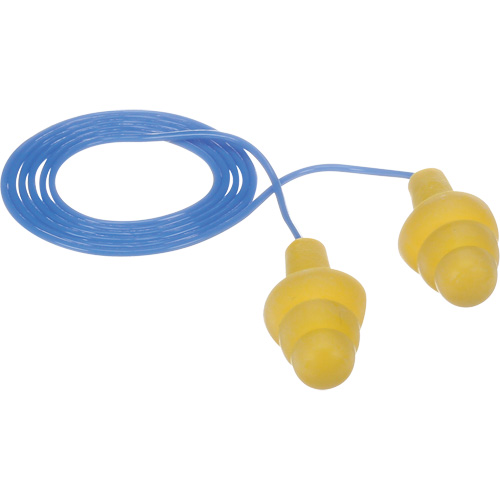 E-A-R Ultrafit Premolded Earplugs, Corded, Bulk - Polybag, 25 dB NRR, One-Size Equipex