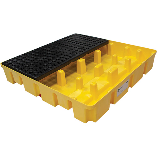 Poly-Slim-Line Spill Pallet without Drain, 66 US gal. Spill Capacity, 49" x 49" x 8.75" Equipex