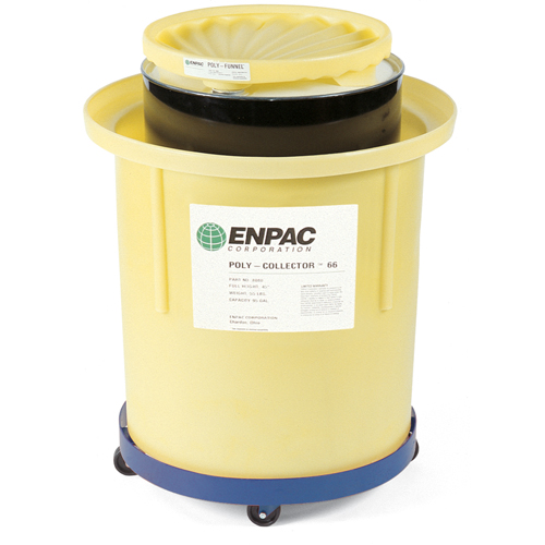 Poly-Collector 66 with Steel Drum, 32.5" dia. x 42" H, 70 US gal. Spill Cap. Equipex