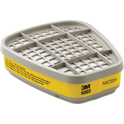 Cartouches pour respirateur s&eacute;rie 6000, Cartouche gaz/vapeur, Vapeurs organiques/Gaz acides Equipex