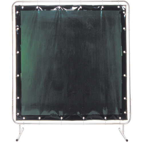 Welding Screen and Frame, 3 Panels, Green, 5'x6'x4' Equipex