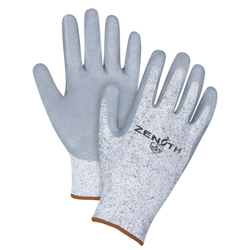 Seamless Stretch Cut-Resistant Gloves, Size Large/9, 13 Gauge, Nitrile Coated, HPPE Shell, ANSI/ISEA 105 Level 2/EN 388 Level 3 Equipex