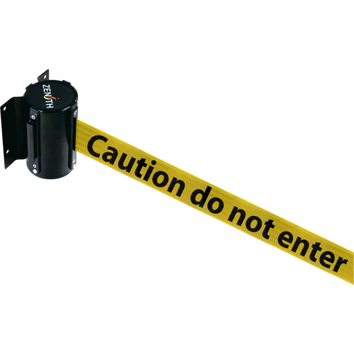 Wall Mount Barrier, Steel, Screw Mount, 7', Black/Yellow Tape Equipex