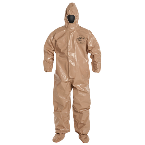 Tychem&reg; 5000 Protective Hooded Coveralls, Small, Brown Equipex