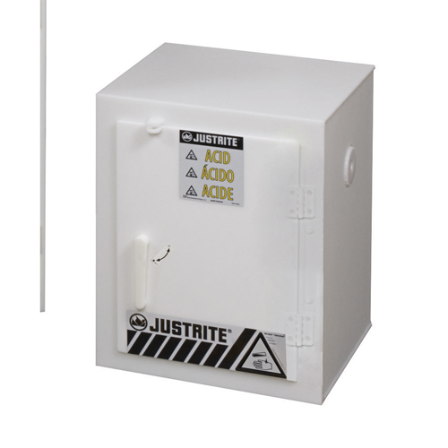 Armoires solides en poly&eacute;thyl&egrave;ne pour acides, 6 x 0,66043 gal., 17" x 22" x 17" Equipex