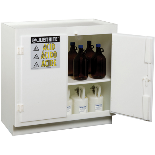 Armoires solides en poly&eacute;thyl&egrave;ne pour acides, 6 x 0,66043 gal., 36" x 35,75" x 21,75" Equipex