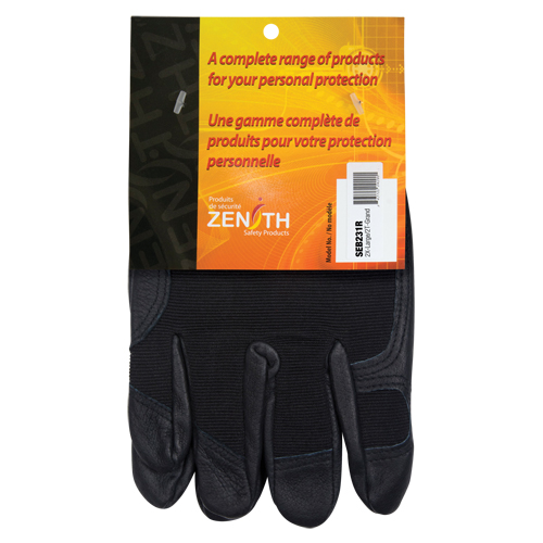 ZM300 Mechanic's Gloves, Grain Leather Palm, Size 2X-Large Equipex