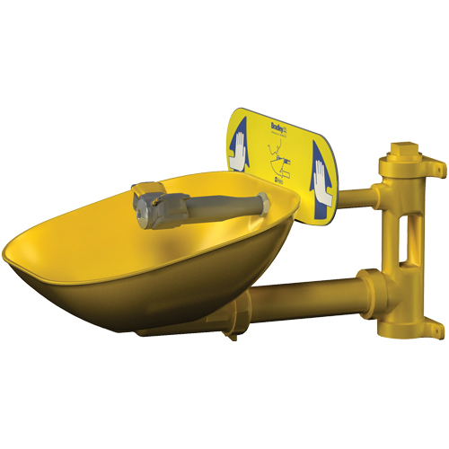 Poste de douche oculaire Halo, Installation Montage mural, Bol Plastique Equipex
