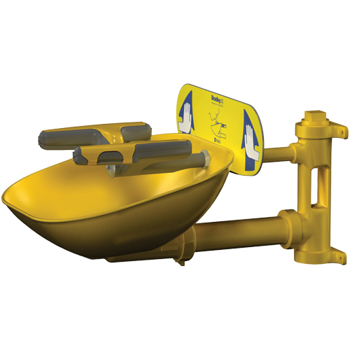 Postes de douche oculaire/faciale Halo, Installation Montage mural, Bol Plastique Equipex