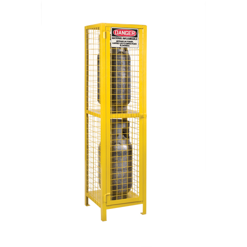 Armoires pour cylindres &agrave; gaz, nbre de bouteilles: 2, 17" , 17" , 69" , Jaune Equipex