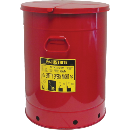 Hand Operated Oily Waste Can, FM Approved/UL Listed, 21 US gal., Red Equipex