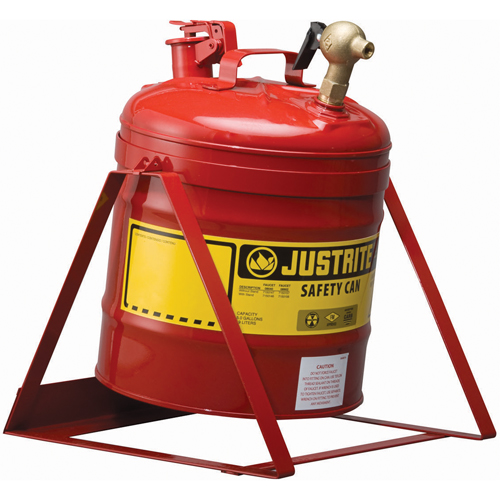 Bidon avec robinet s&eacute;curitaires pour laboratoires, Type I, Acier, 5 gal. US, Rouge, Homologu&eacute; FM Equipex