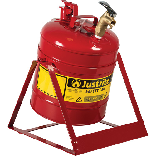Laboratory Safety Can with Faucet, Type I, Steel, 5 US gal., Red, FM Approved Equipex