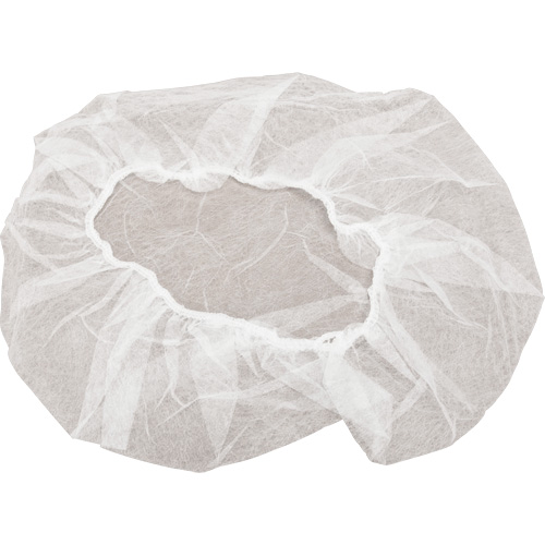 Bonnets bouffants non tiss&eacute;s, Polypropyl&egrave;ne, 24", Blanc Equipex