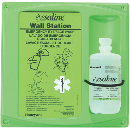 Support mural pour solution saline de douche oculaire, Simple Equipex
