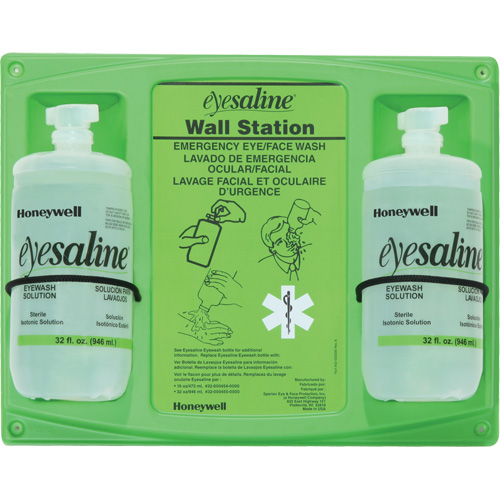 Saline Eyewash Wall Station, Double Equipex