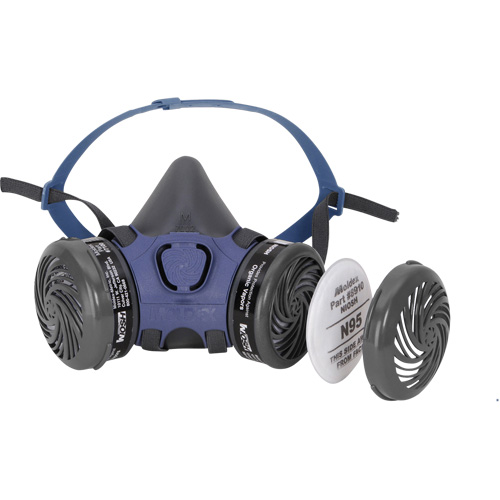Respirateur &agrave; demi-masque 7000 pr&eacute;-assembl&eacute; pour la peinture pulv&eacute;ris&eacute;e/pesticides, &eacute;lastom&egrave;re/Thermoplastique, Moyen Equipex