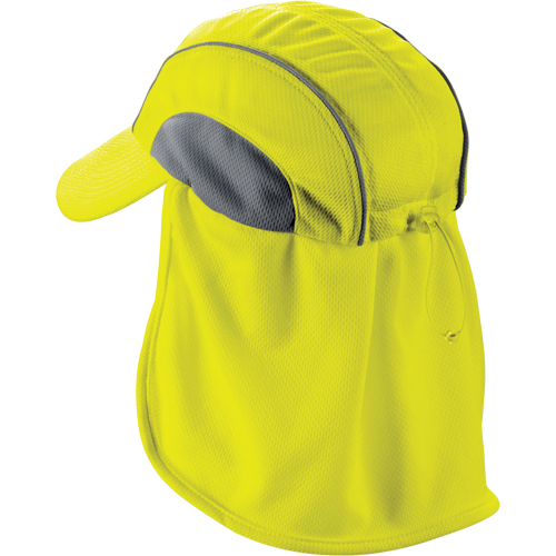 Chapeaux de refroidissement avec voiles pour le cou Chill-Its 6650, Lime haute visibilit&eacute; Equipex