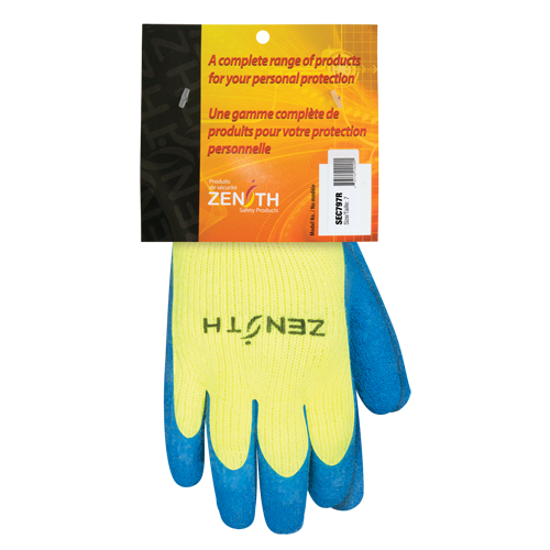 Gants haute visibilit&eacute; doubl&eacute;s d'acrylique de caoutchouc naturel, 7, R&ecirc;vetement Latex de caoutchouc, Calibre 7, Enveloppe en Acrylique Equipex