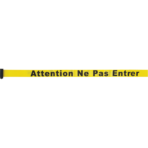 Tape Cassette for Build-Your-Own Crowd Control Barriers, Attention ne pas entrer, 7', Yellow Tape Equipex