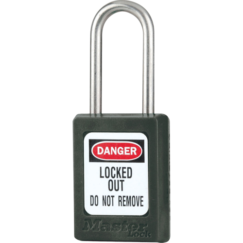 S31 Zenex Safety Padlock, Black, Keyed Different, Thermoplastic, 1-3/8" Width Equipex