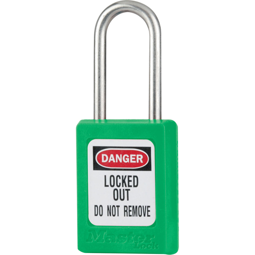 Cadenas de s&eacute;curit&eacute; S31 Zenex, Vert, Cl&eacute;s diff&eacute;rentes, Thermoplastique, Largeur de 1-3/8" Equipex