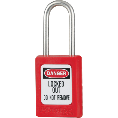 S31 Zenex Safety Padlock, Red, Keyed Different, Thermoplastic, 1-3/8" Width Equipex