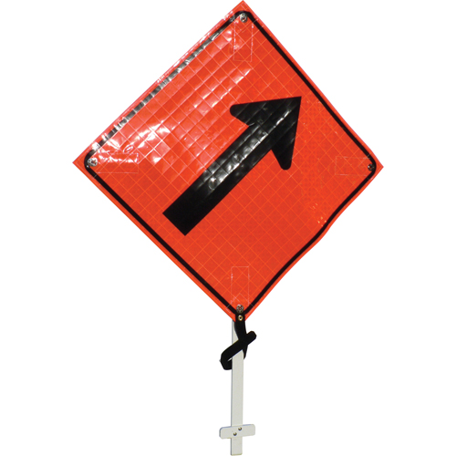 Right Diagonal Arrow Pole Sign, 24" x 24", Vinyl, Pictogram Equipex