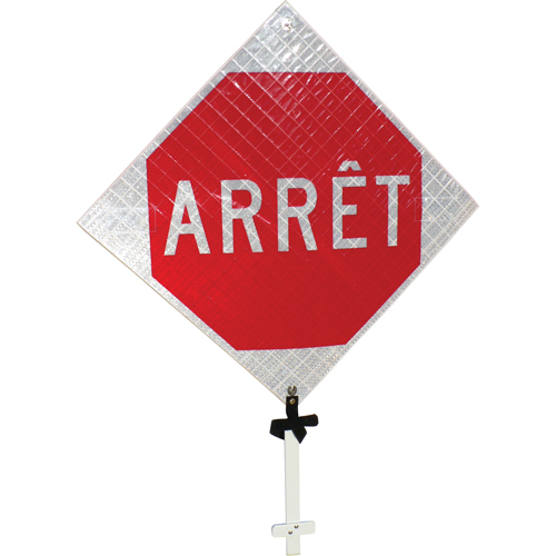 Enseigne sur poteau  Arr&ecirc;t , 24" x 24", Aluminium, Français Equipex