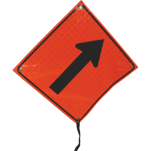 Right Diagonal Arrow Rolled Sign, 24" x 24", Vinyl, Pictogram Equipex