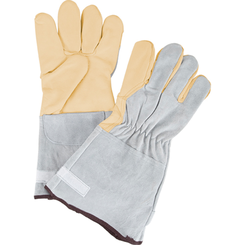 Standard-Duty Snug Wrist Work Gloves, Large, Grain Cowhide Palm Equipex