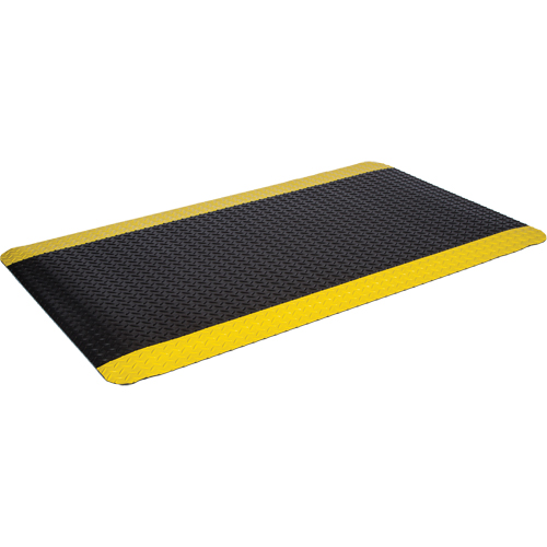 Tapis de style plateforme WD, Losange, 4' x 4' x 5/8", Noir/Jaune, &eacute;ponge Equipex