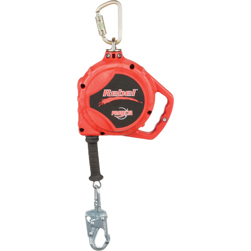 Rebel Self Retracting Lifeline, 33', Galvanized Steel, Swivel Equipex