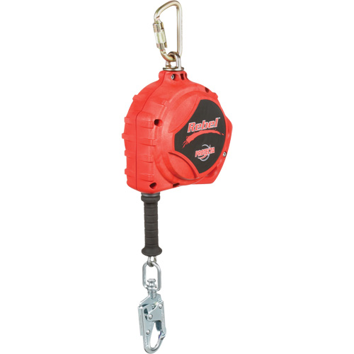 Rebel Self Retracting Lifeline, 33', Galvanized Steel, Swivel Equipex
