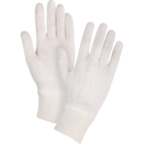 Mediumweight Inspection Gloves, Poly/Cotton, Knit Wrist Cuff, Men's Equipex