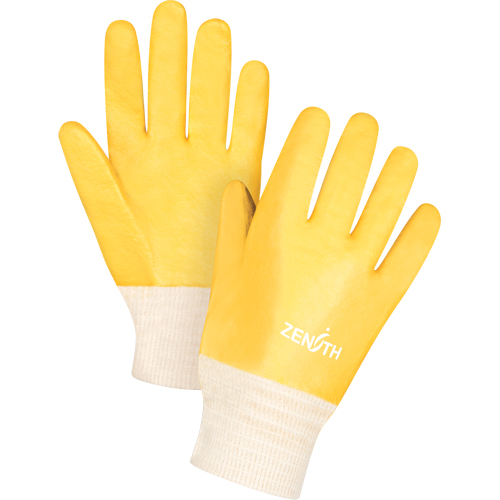 Rough-Finish Chemical-Resistant Gloves, Size 9, 10" L, PVC, Interlock Inner Lining, 47-mil Equipex