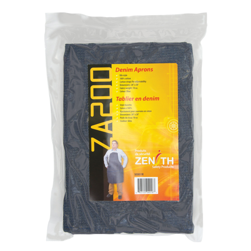 Tablier, Coton, 38" lo x 28" la, Bleu Equipex