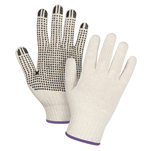 Gants l&eacute;gers tricot&eacute;s &agrave; pois, Poly/coton, Un c&ocirc;t&eacute;, Calibre 7, T-petit Equipex